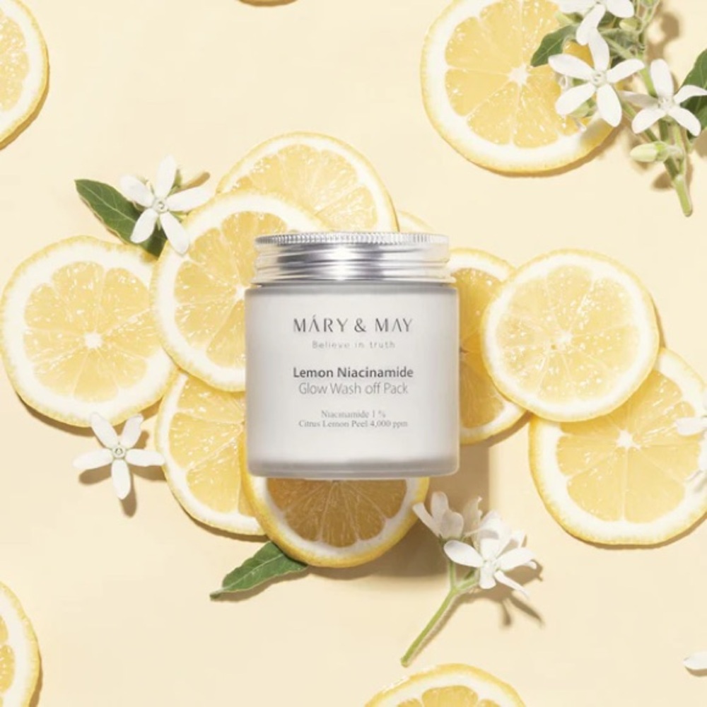 Mary & May Vegan Lemon Niacinamide Brightening Glow Mask, 4.4 oz (NIB)